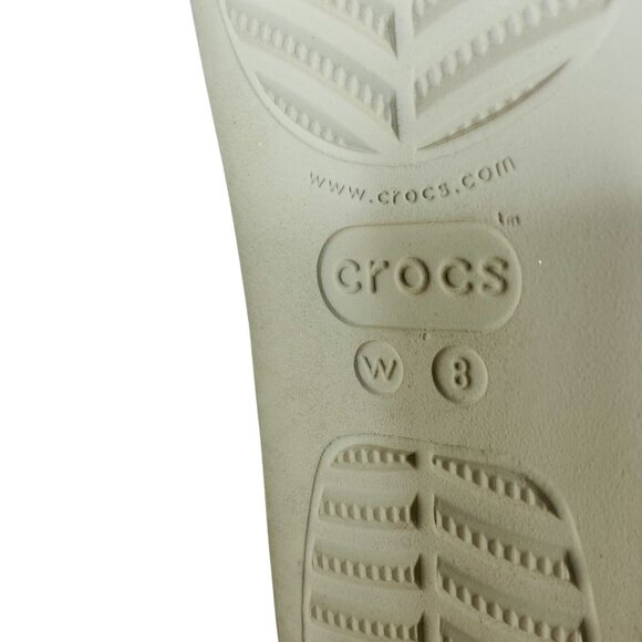 Crocs Women’s Beige Slide Sandals Lightweight Casual Comfort Shoes Size 8 - Picture 10 of 10